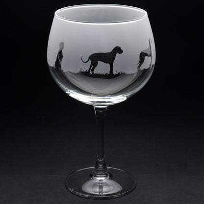 Great Dane Dog Gin Cocktail Glass - Hand Etched/Engraved Gift