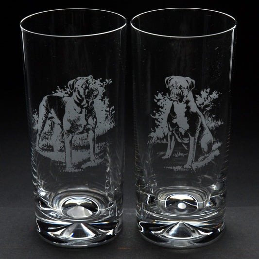 Boxer Dog Highball Glass - Hand Etched/Engraved Gift