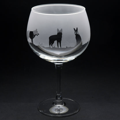 German Shepherd Dog Gin Cocktail Glass - Hand Etched/Engraved Gift