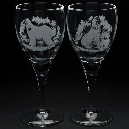 Afghan Hound Dog Crystal Wine Glass - Hand Etched/Engraved Gift