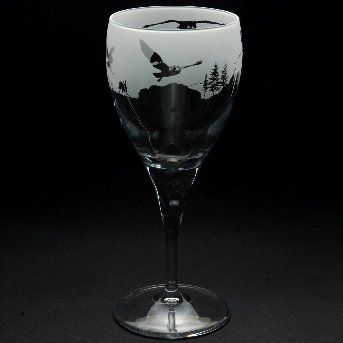 Owl Crystal Wine Glass - Hand Etched/Engraved Gift