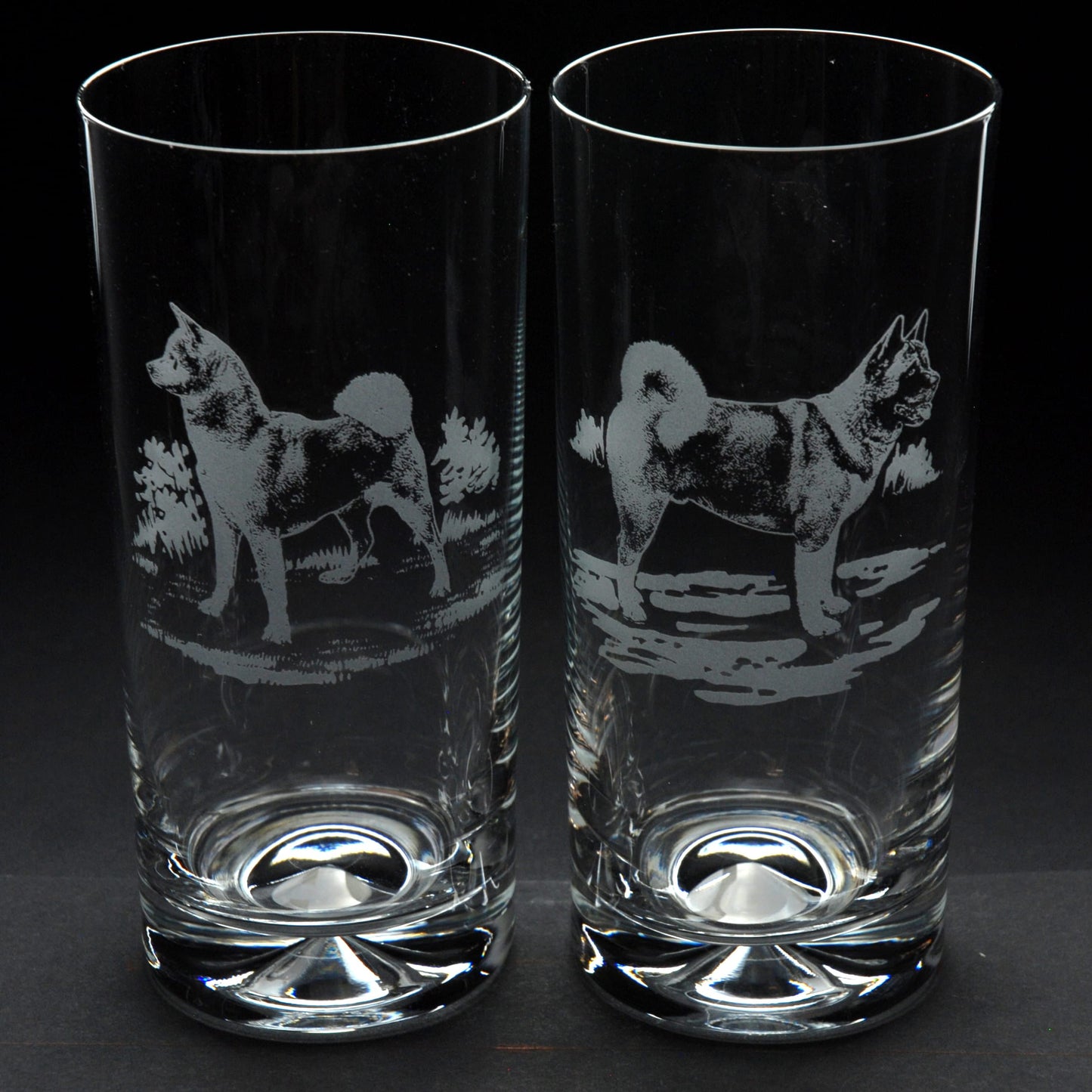 Akita Dog Highball Glass - Hand Etched/Engraved Gift