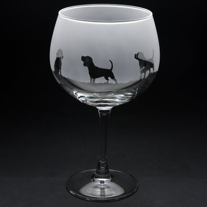 Beagle Dog Gin Cocktail Glass - Hand Etched/Engraved Gift