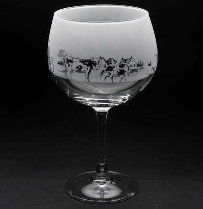 Farm Animals Gin Cocktail Glass - Hand Etched/Engraved Gift