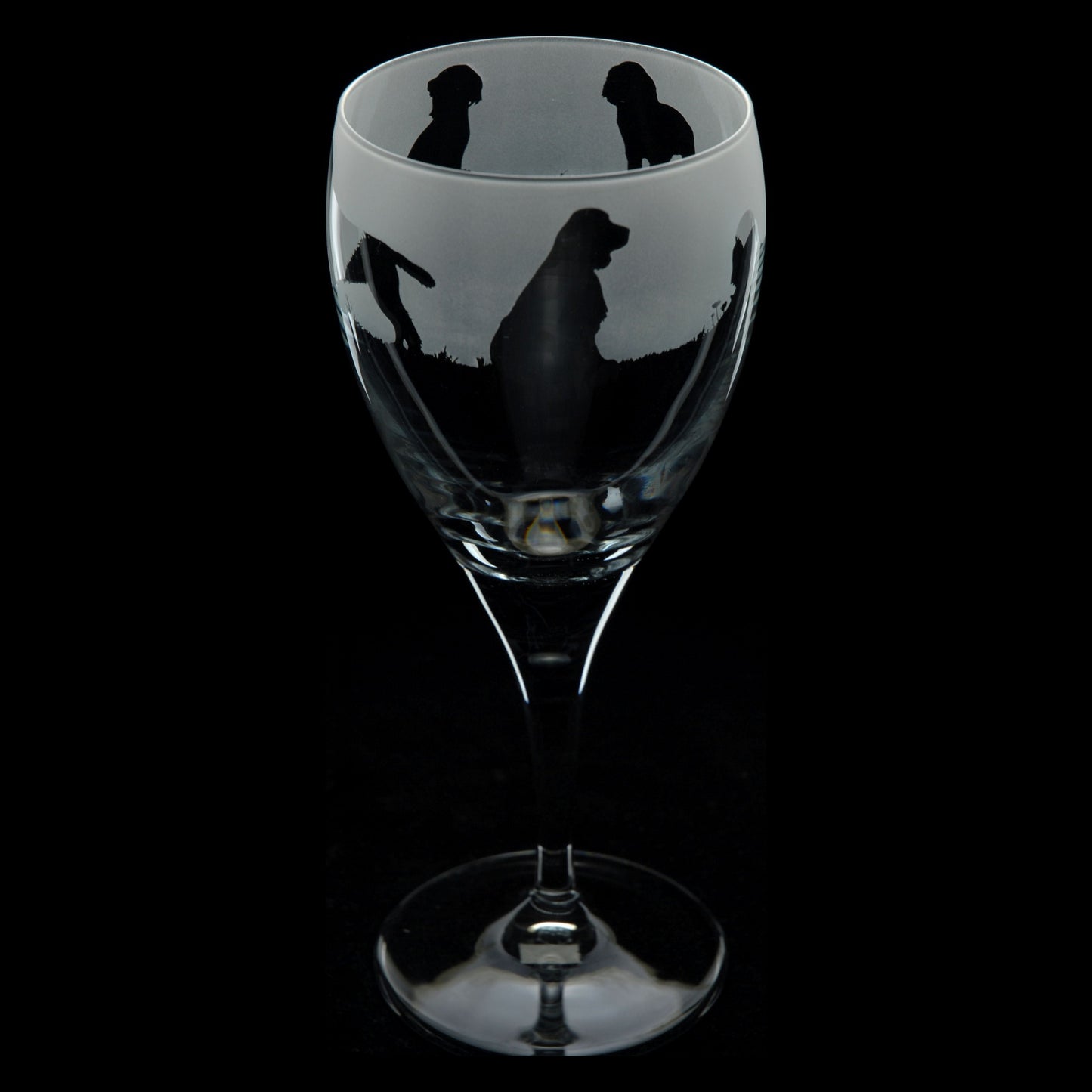 Springer Spaniel Dog Crystal Wine Glass - Hand Etched/Engraved Gift