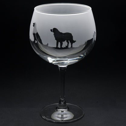 Golden Retriever Dog Gin Cocktail Glass - Hand Etched/Engraved Gift