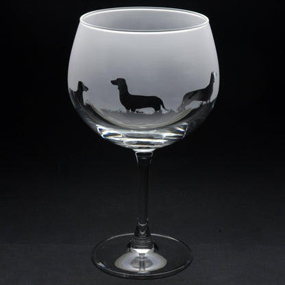 Dachshund Dog Gin Cocktail Glass - Hand Etched/Engraved Gift