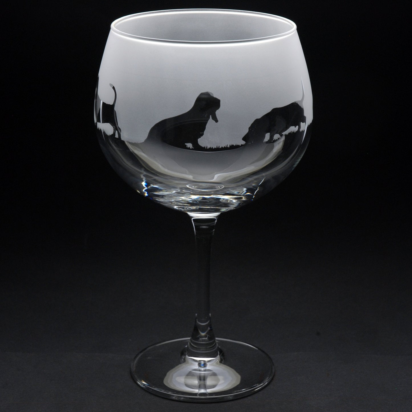 Basset Hound Dog Gin Cocktail Glass - Hand Etched/Engraved Gift