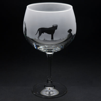 Boxer Dog Gin Cocktail Glass - Hand Etched/Engraved Gift