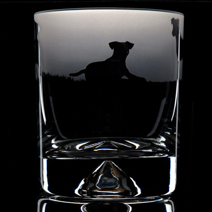 Jack Russell Dog Whiskey Tumbler Glass - Hand Etched/Engraved Gift