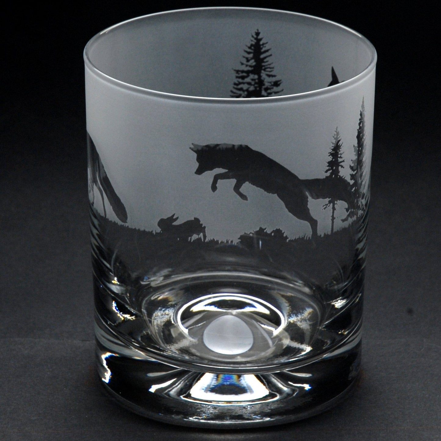 Fox Whiskey Tumbler Glass - Hand Etched/Engraved Gift