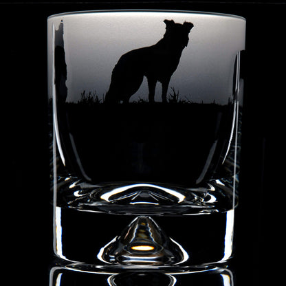 Border Collie Dog Whiskey Tumbler Glass - Hand Etched/Engraved Gift