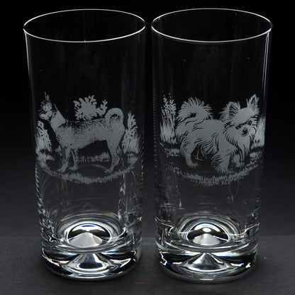 Chihuahua Dog Highball Glass - Hand Etched/Engraved Gift