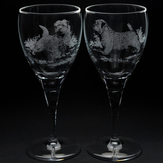 Norfolk Terrier Dog Crystal Wine Glass - Hand Etched/Engraved Gift