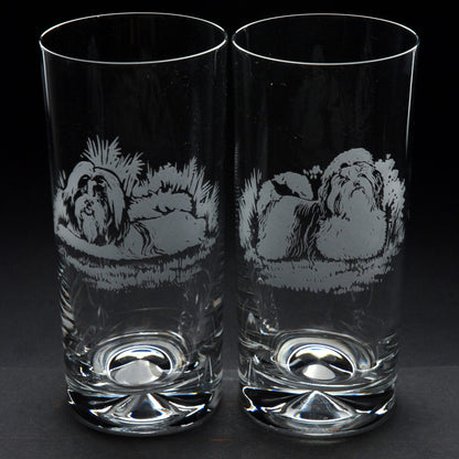 Shih-Tzu Dog Highball Glass - Hand Etched/Engraved Gift