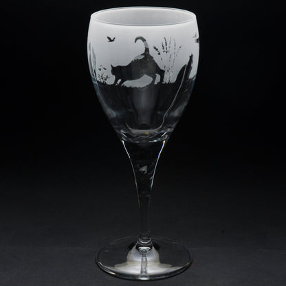 Garden Cats Crystal Wine Glass - Hand Etched/Engraved Gift