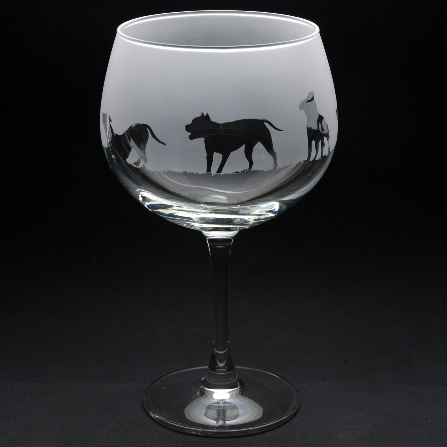 Pitbull Dog Gin Cocktail Glass - Hand Etched/Engraved Gift