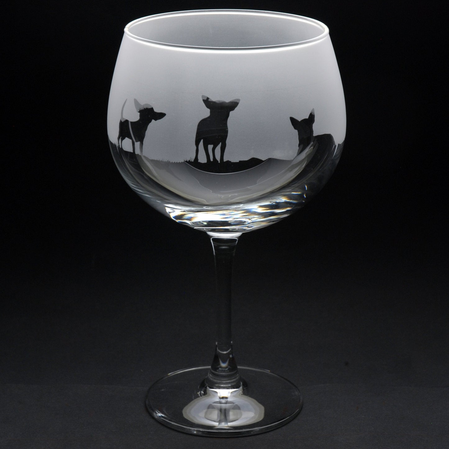 Chihuahua Dog Gin Cocktail Glass - Hand Etched/Engraved Gift