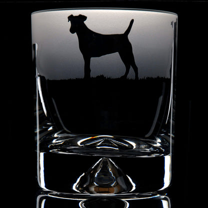 Jack Russell Dog Whiskey Tumbler Glass - Hand Etched/Engraved Gift