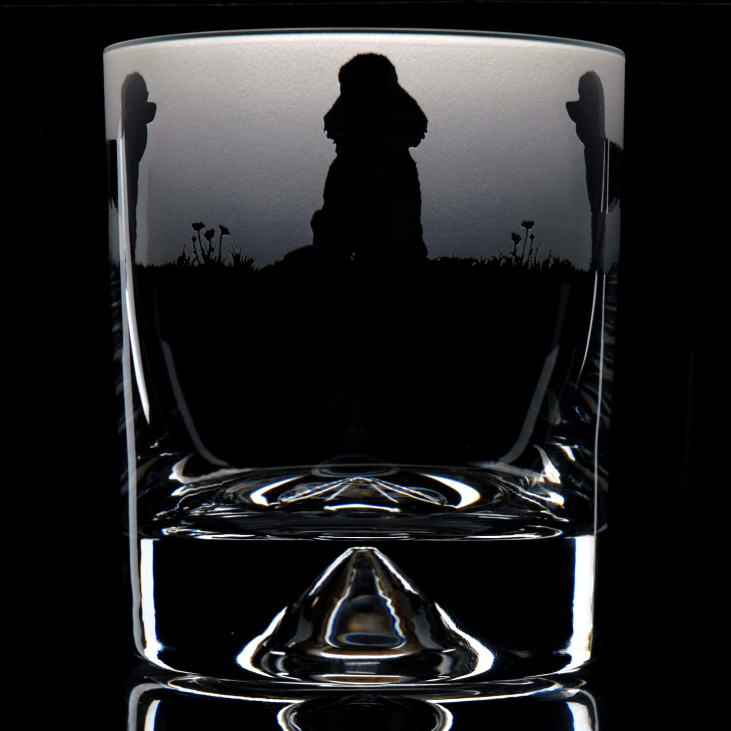 Poodle Dog Whiskey Tumbler Glass - Hand Etched/Engraved Gift