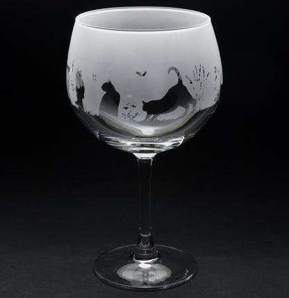 Cats Gin Cocktail Glass - Hand Etched/Engraved Gift