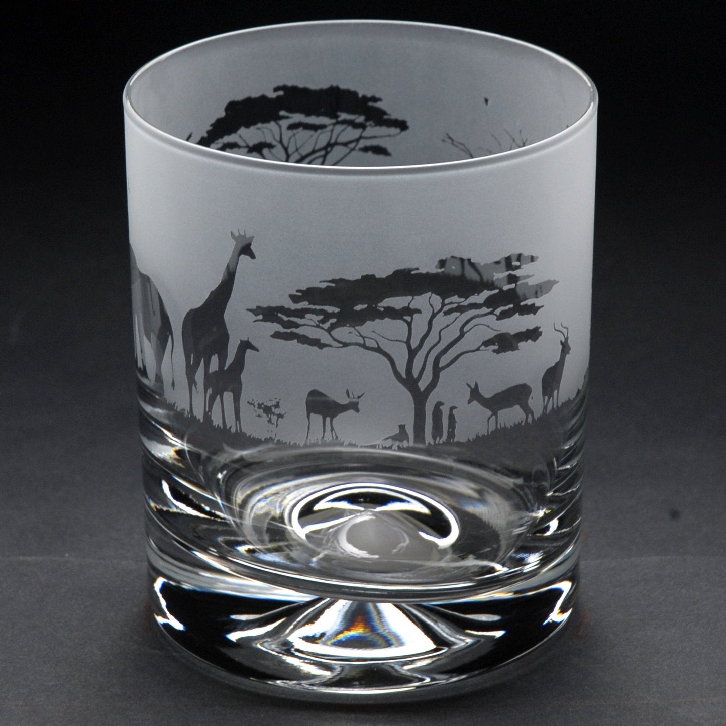 Safari Whiskey Tumbler Glass - Hand Etched/Engraved Gift