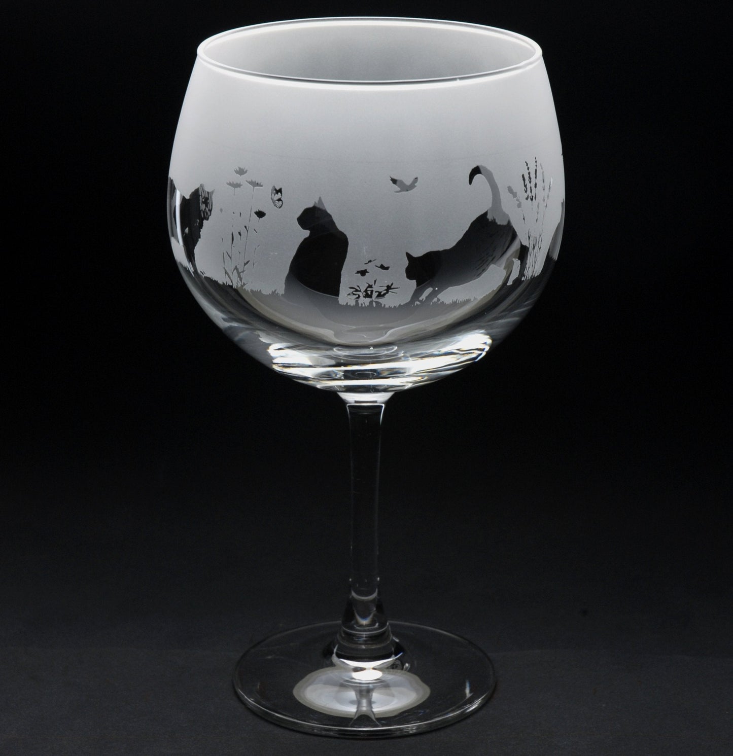 Cats Gin Cocktail Glass - Hand Etched/Engraved Gift