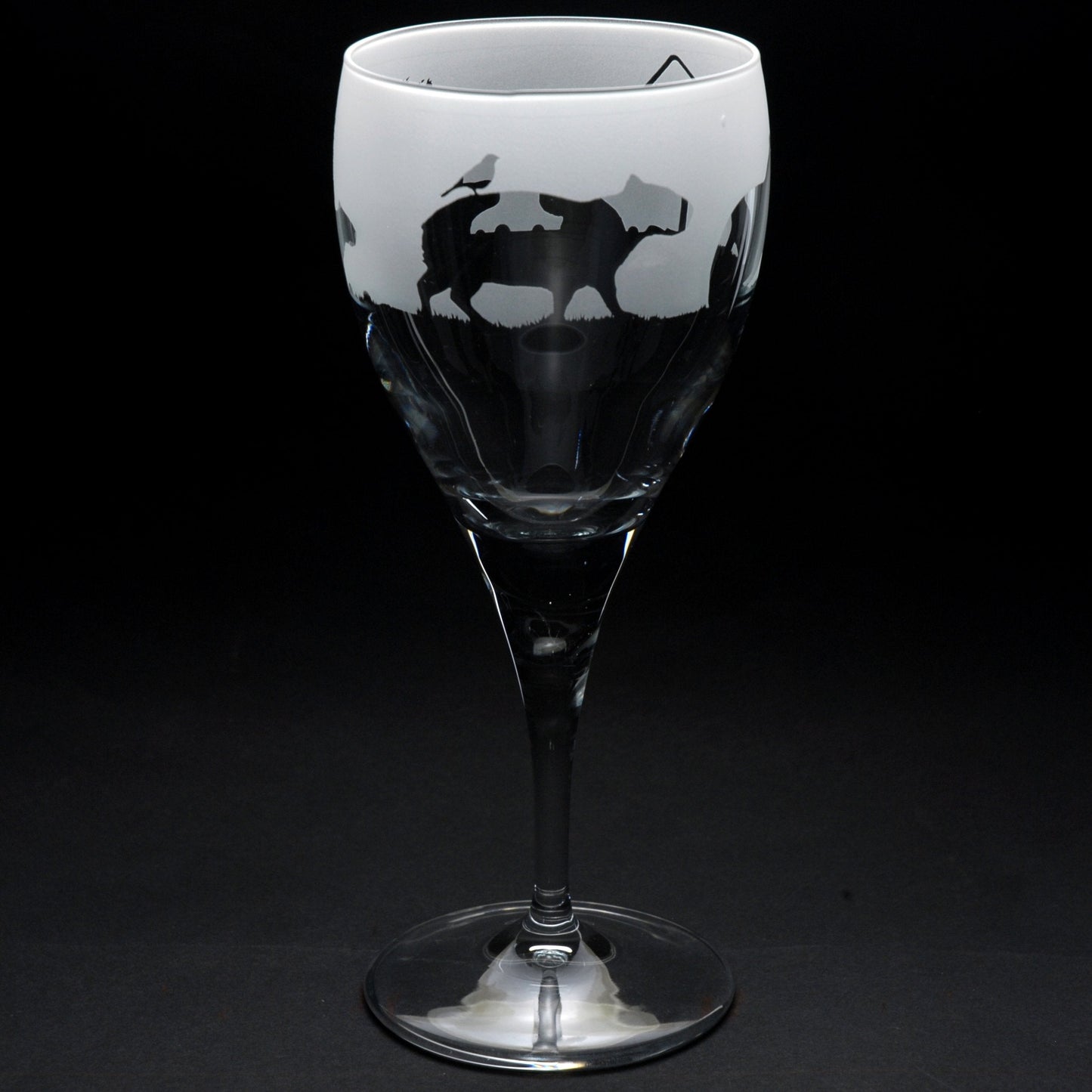 Capybara Crystal Wine Glass - Hand Etched/Engraved Gift