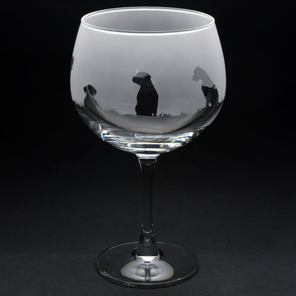 Boxer Dog Gin Cocktail Glass - Hand Etched/Engraved Gift