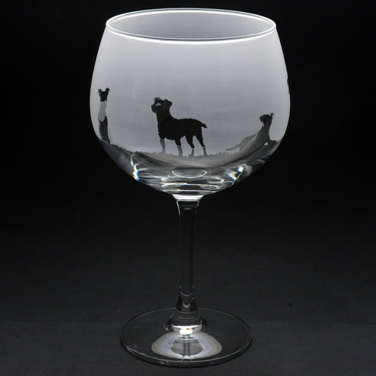 Jack Russell Dog Gin Cocktail Glass - Hand Etched/Engraved Gift