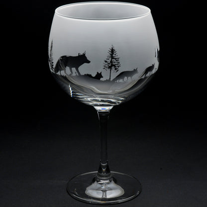 Fox Gin Cocktail Glass - Hand Etched/Engraved Gift