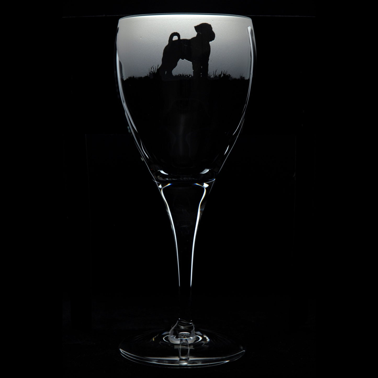 Schnauzer Dog Crystal Wine Glass - Hand Etched/Engraved Gift