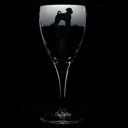 Schnauzer Dog Crystal Wine Glass - Hand Etched/Engraved Gift