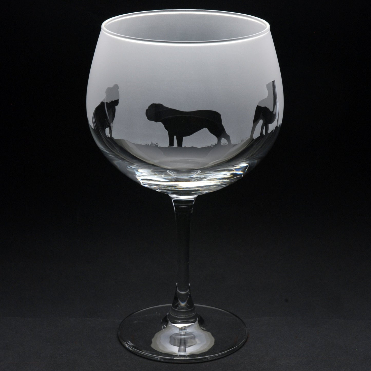 English Bulldog Dog Gin Cocktail Glass - Hand Etched/Engraved Gift