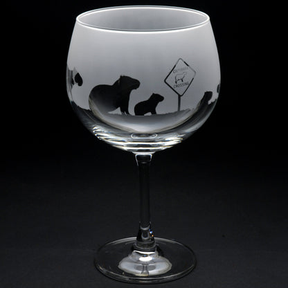 Capybara Gin Cocktail Glass - Hand Etched/Engraved Gift