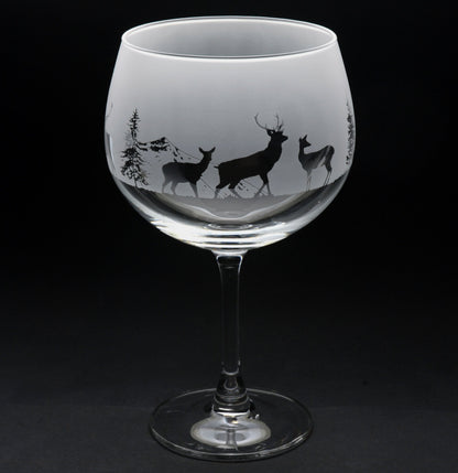 Stag Gin Cocktail Glass - Hand Etched/Engraved Gift