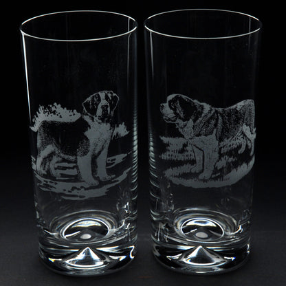 St. Bernard Dog Highball Glass - Hand Etched/Engraved Gift