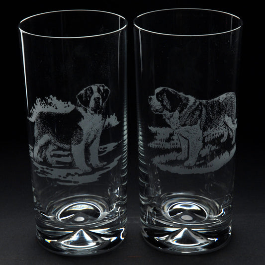 St. Bernard Dog Highball Glass - Hand Etched/Engraved Gift