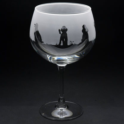 Poodle Dog Gin Cocktail Glass - Hand Etched/Engraved Gift