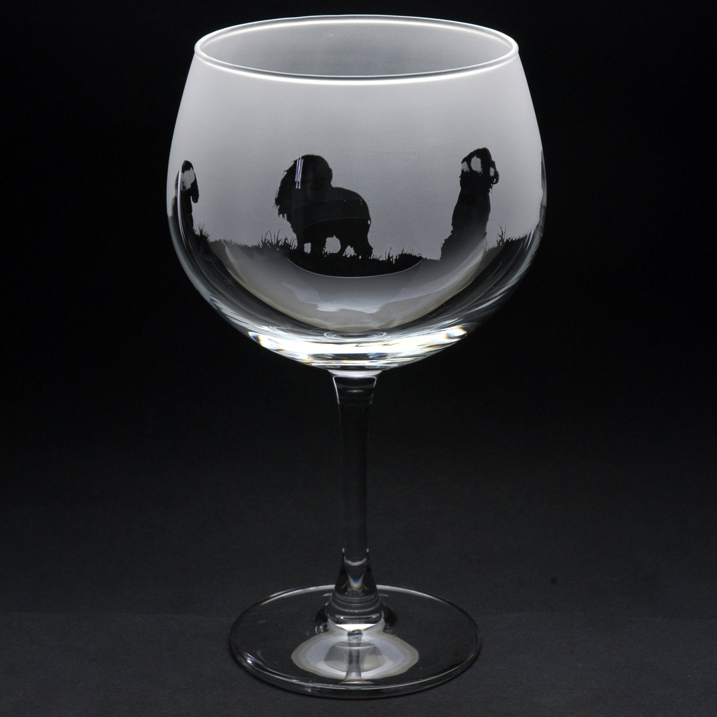 Cavalier King Charles Dog Gin Cocktail Glass - Hand Etched/Engraved Gift