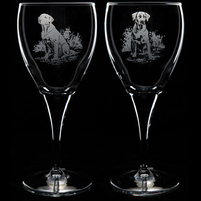 Labrador Dog Crystal Wine Glass - Hand Etched/Engraved Gift