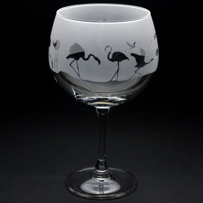 Flamingo Gin Cocktail Glass - Hand Etched/Engraved Gift