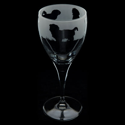 Shih Tzu Dog Crystal Wine Glass - Hand Etched/Engraved Gift