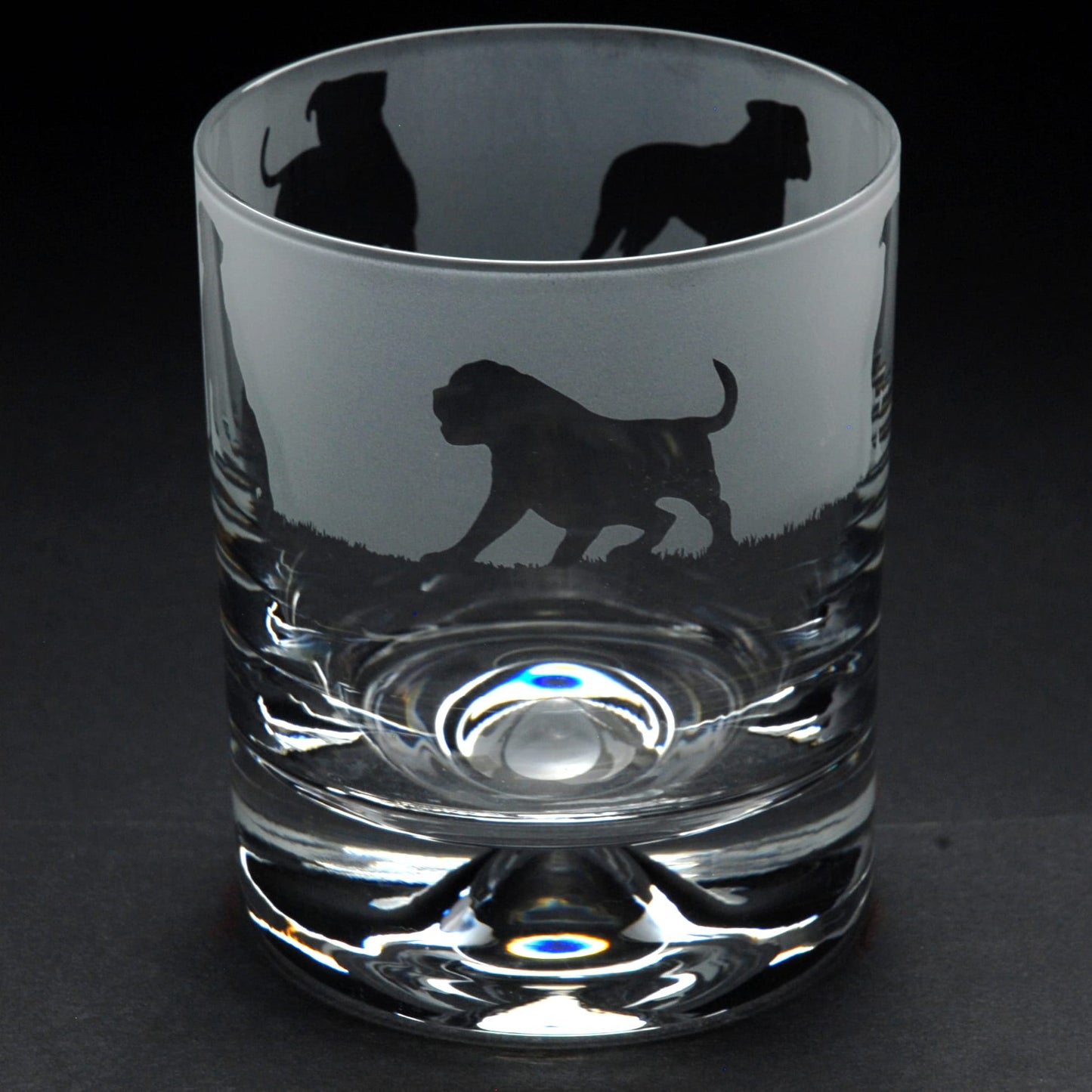 American Bulldog Dog Whiskey Tumbler Glass - Hand Etched/Engraved Gift