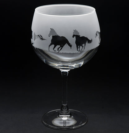 Galloping Horse Gin Cocktail Glass - Hand Etched/Engraved Gift