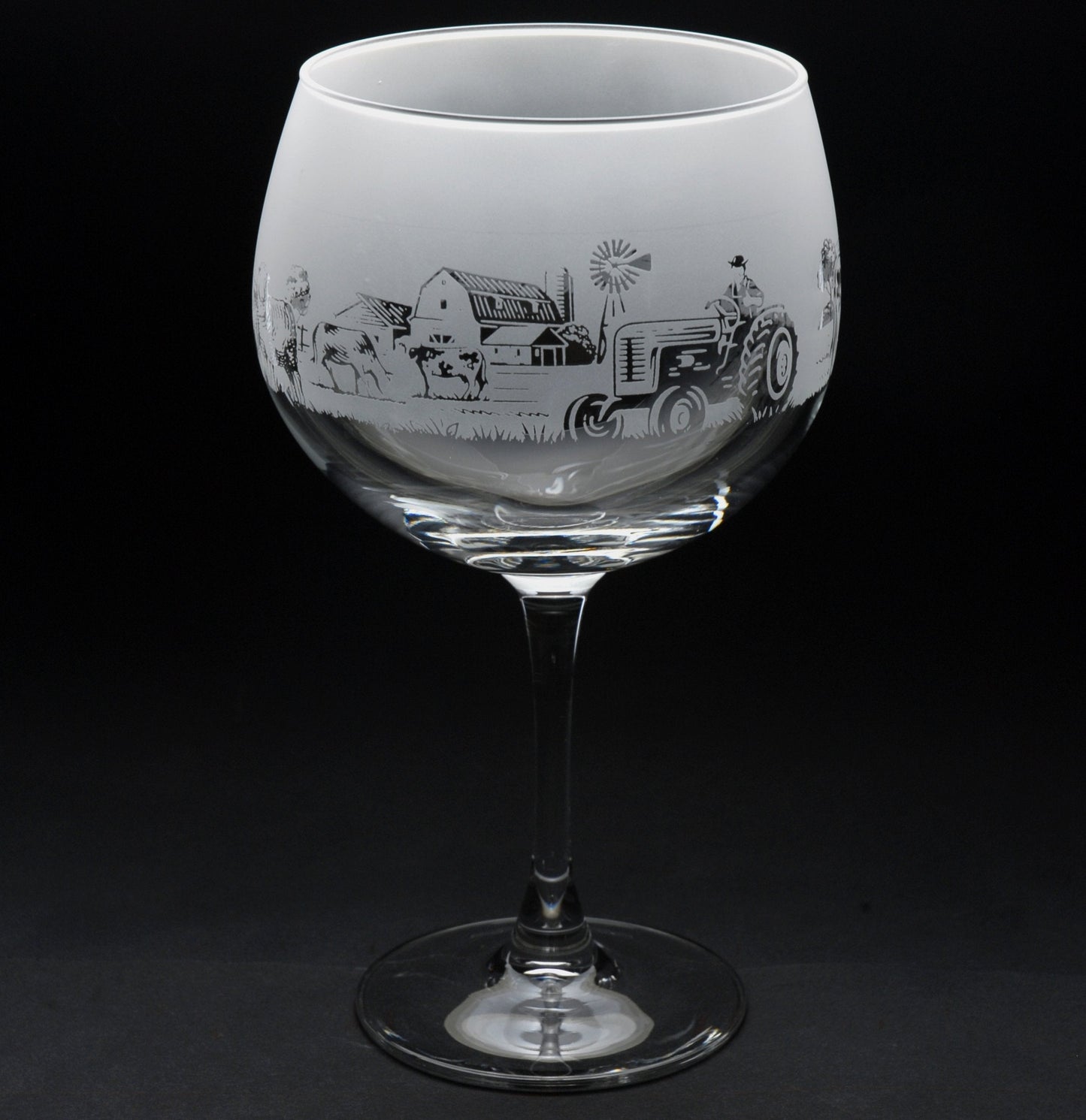 Farm Animals Gin Cocktail Glass - Hand Etched/Engraved Gift