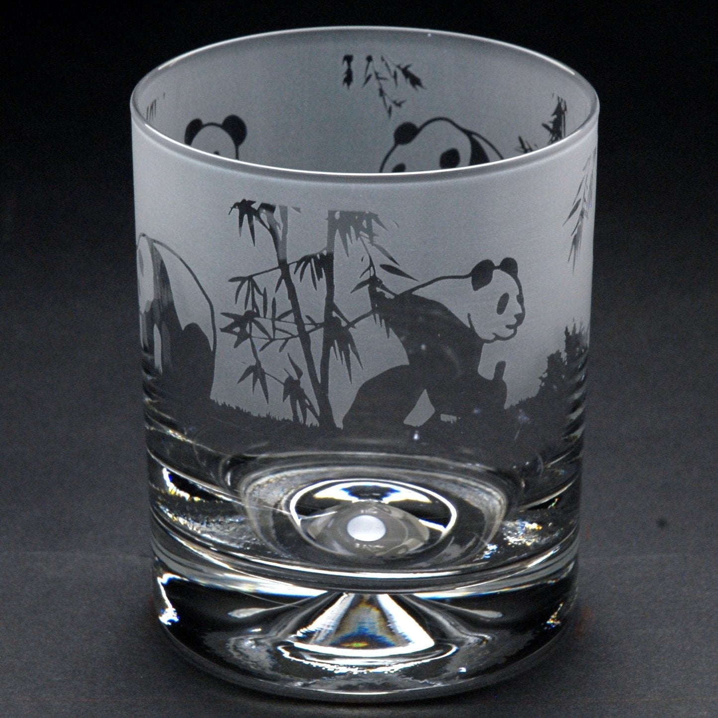 Panda Whiskey Tumbler Glass - Hand Etched/Engraved Gift