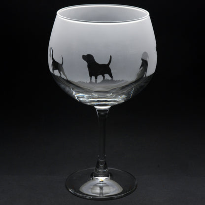 Beagle Dog Gin Cocktail Glass - Hand Etched/Engraved Gift