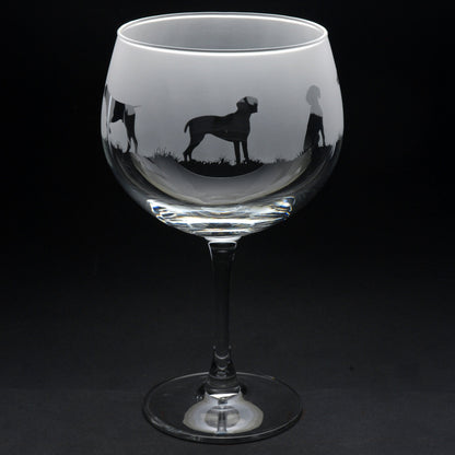 Pointer Dog Gin Cocktail Glass - Hand Etched/Engraved Gift