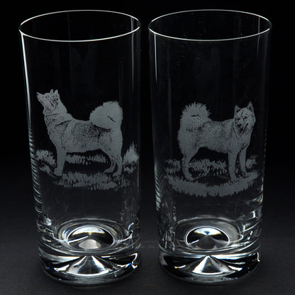 Finnish Spitz Dog Highball Glass - Hand Etched/Engraved Gift